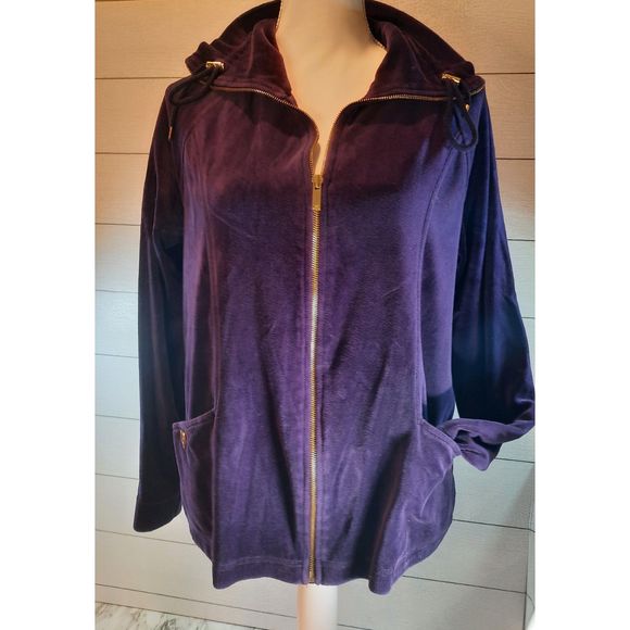 Jones of New York Sport Zip Up Hoodie and Pants Purple SZ LG - Picture 9 of 16